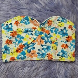 3/$8 Nollie Floral Strapless Bandeu Top